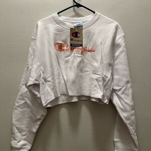 Champion White and Pink Graphic Sweatshirt